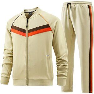Men's Casual Tracksuits Long Sleeve Jogging Sweatsuit Sets  2 Piece  NEW